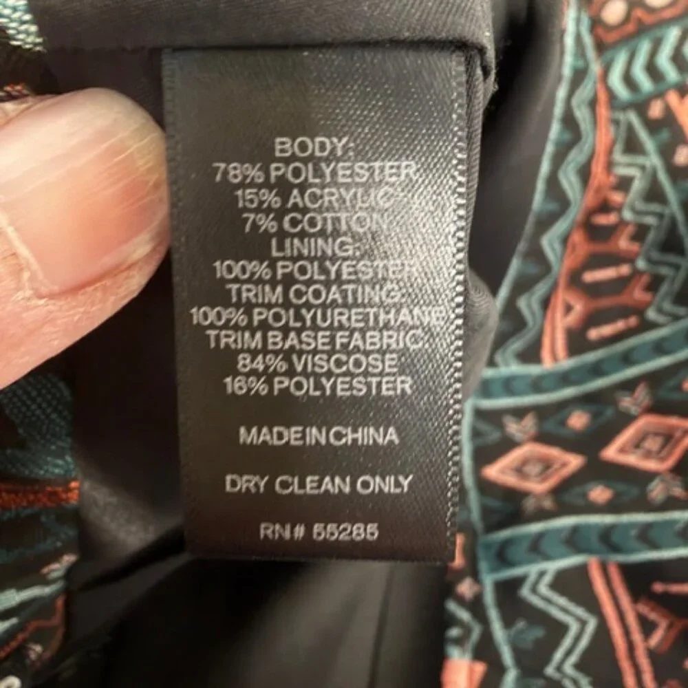 Express Mini Skirt Size 6 Western Boho Pattern Faux Leather Festival - Picture 9 of 11